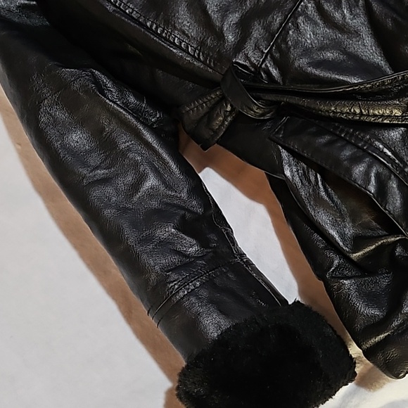 Women's Black Leather Jacket with Hood by Wilsons Leather - Picture 5 of 15